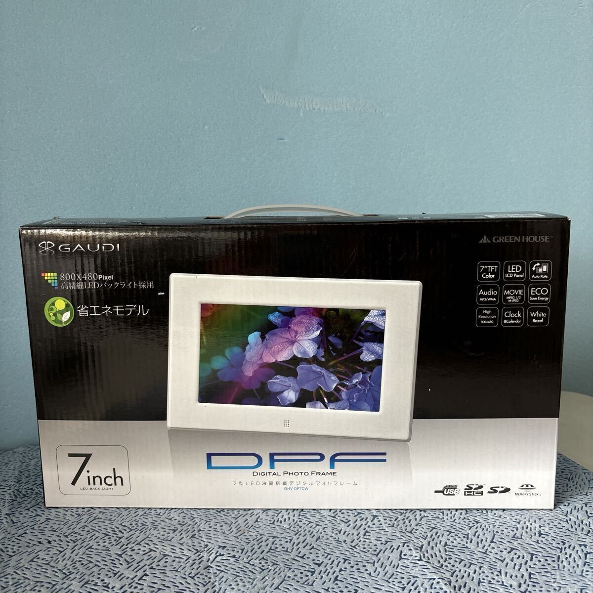 デジタルフォトフレーム 7インチ 解像度800×480 GHV-DF7DW (ホワイト)拍卖