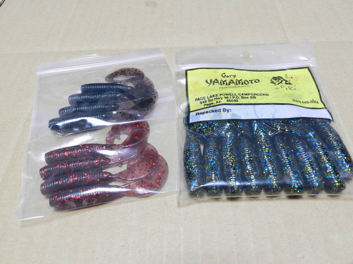 即決 ゲーリーヤマモト 4インチ ダブルテールグラブ  10本 4インチシングルテール 8本  ゲーリー ゲーリーグラブ拍卖