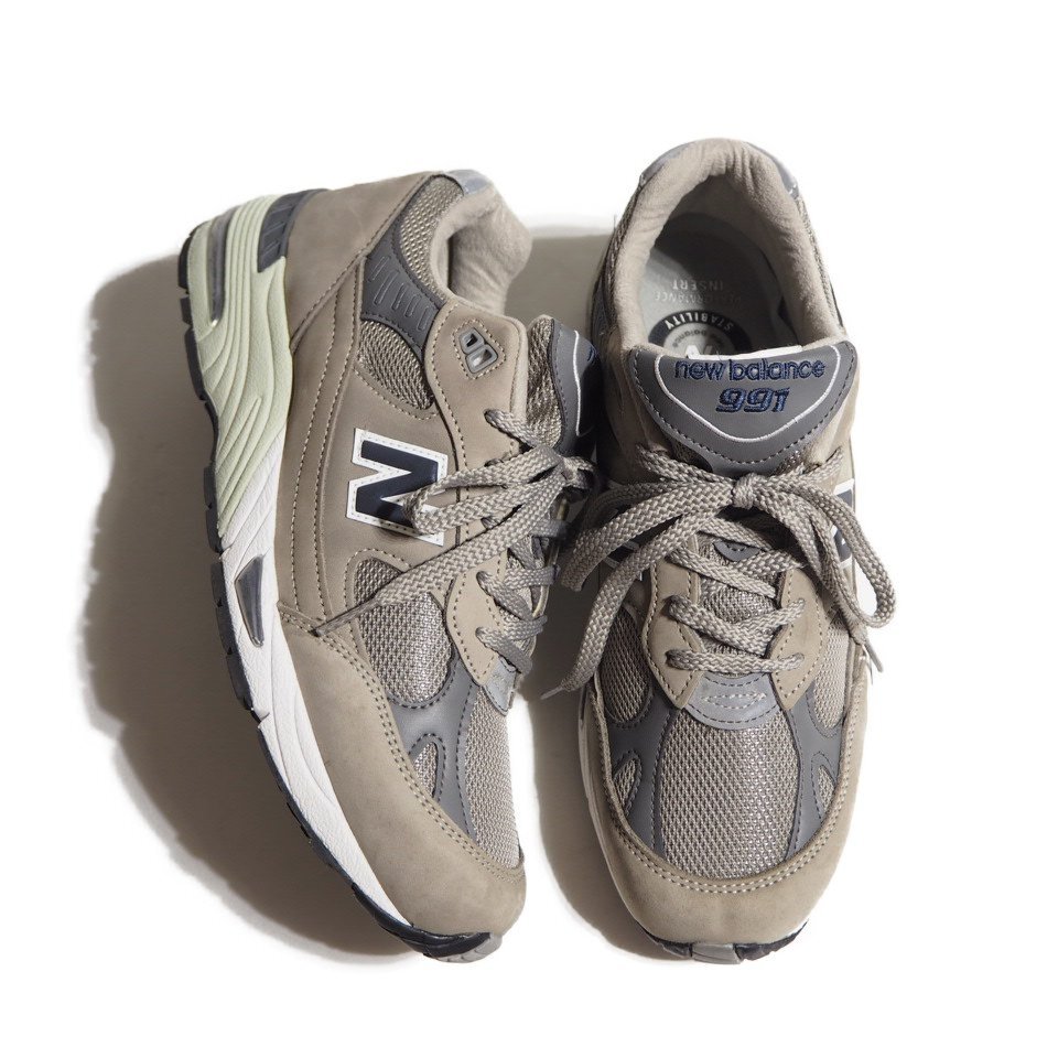 P7419R47 ■new balance ニューバランス■ M991ANI イングランド製 ヌバック メッシュ スニーカー グレー US9.5/27.5cm拍卖