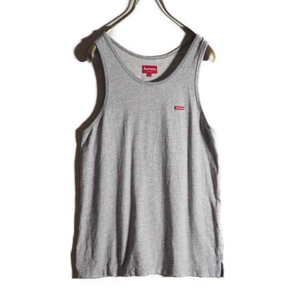 A8316f16 ■Supreme シュプリーム■ 15SS Small Box Tank Top コットン タンクトップ メランジグレー S / メンズ ボックスロゴ 春夏拍卖