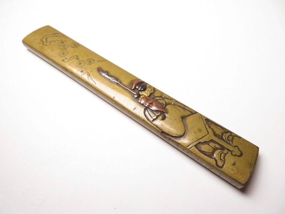 【11148】刀装具 江戸~明治 銅地 唐人彫 小柄(初品・買取品)拍卖