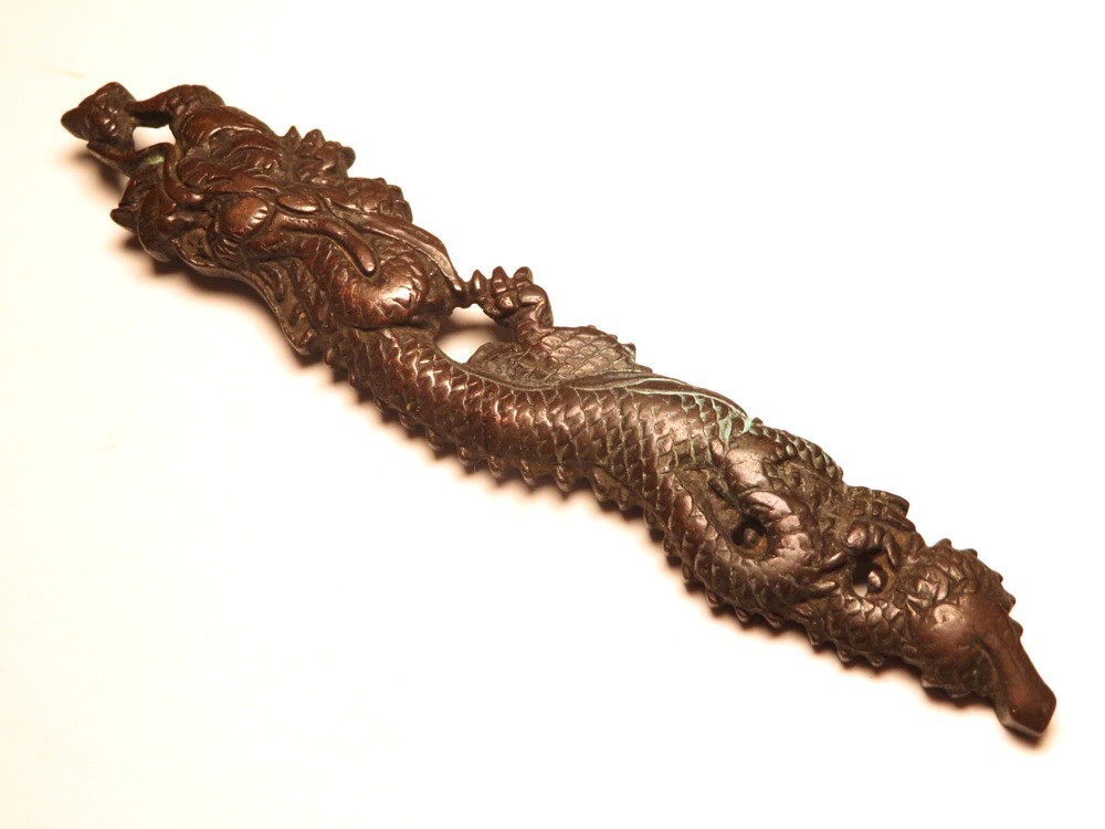 【11192】刀装具 江戸~明治 銅地 龍 金具(初品・買取品)拍卖