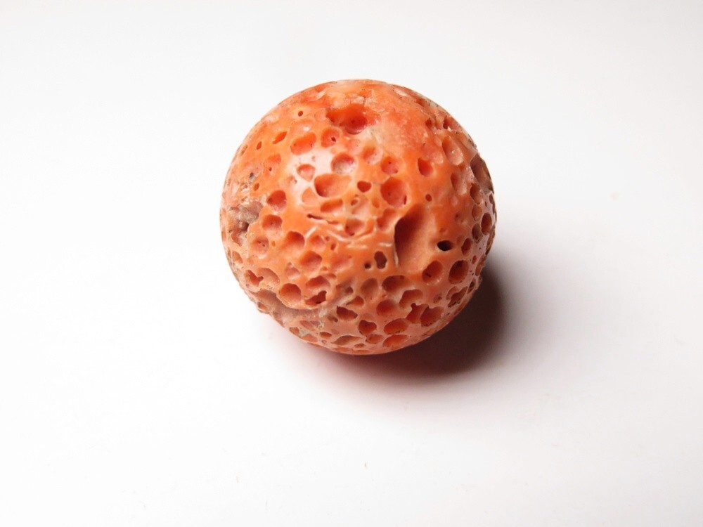 【11312】和装小物 (明治・大正・昭和) 珊瑚玉 緒締め(初品・買取品)拍卖