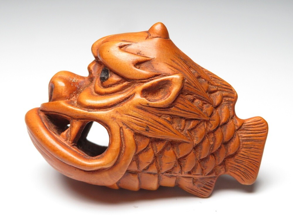 【11361】明治期 堤物 木製 魚 根付(初品・買取品)拍卖