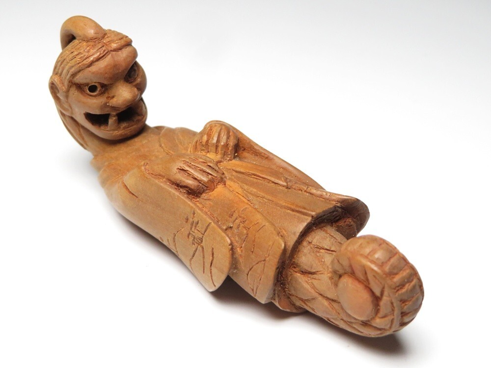 【11364】明治期 堤物 木製 おばけ 根付(初品・買取品)拍卖