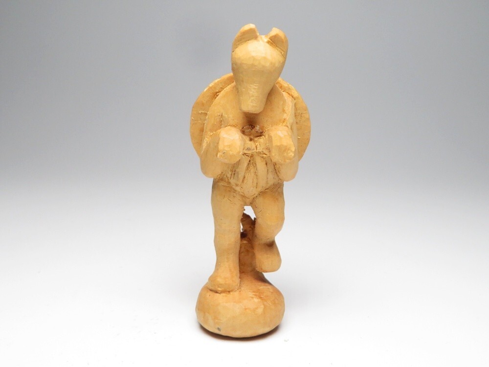 【11456】明治期 堤物 木製 狐 置物(初品・買取品)拍卖