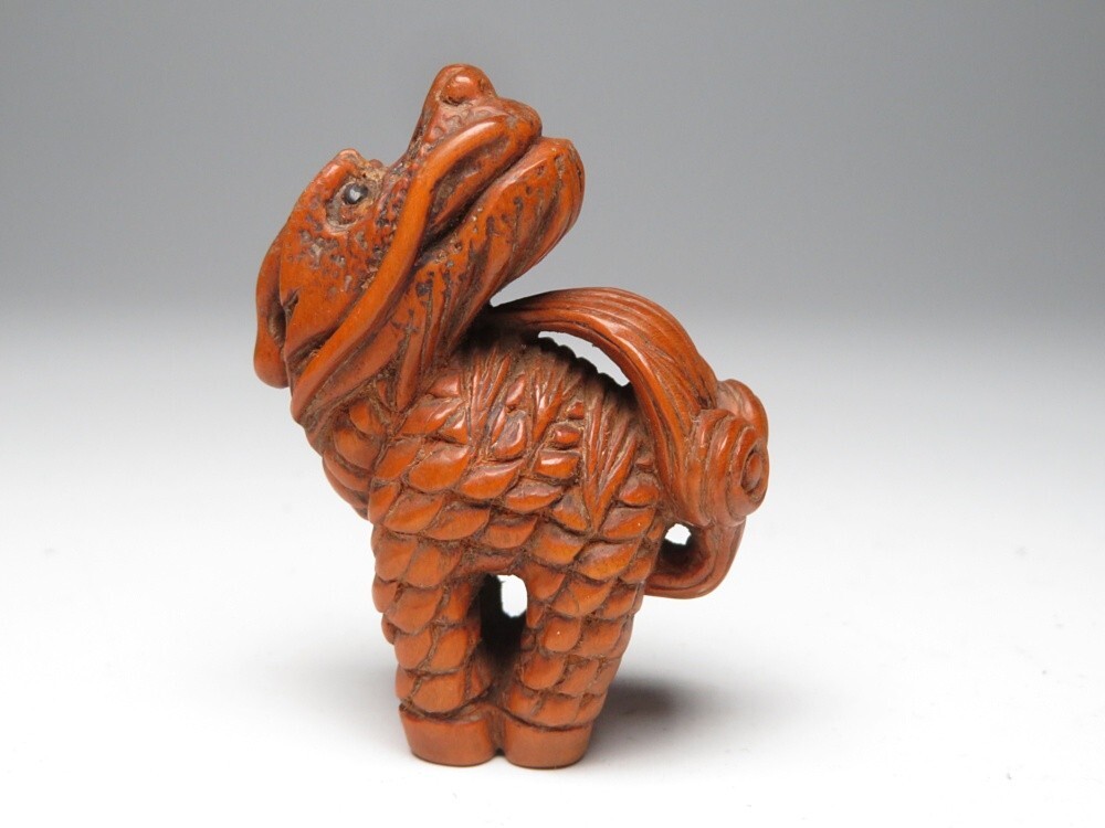 【11495】明治期 堤物 木製 麒麟 置物(初品・買取品)拍卖