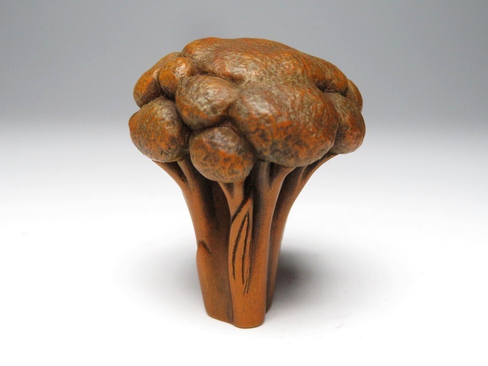 【11499】明治期 堤物 木製 ブロッコリー 根付(初品・買取品)拍卖