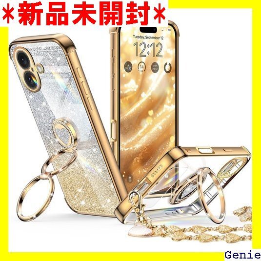 Rockaway iPhone 16 用 ケース ダブ ース 6.1インチ アイフォン16 カバー - ゴールド 107拍卖