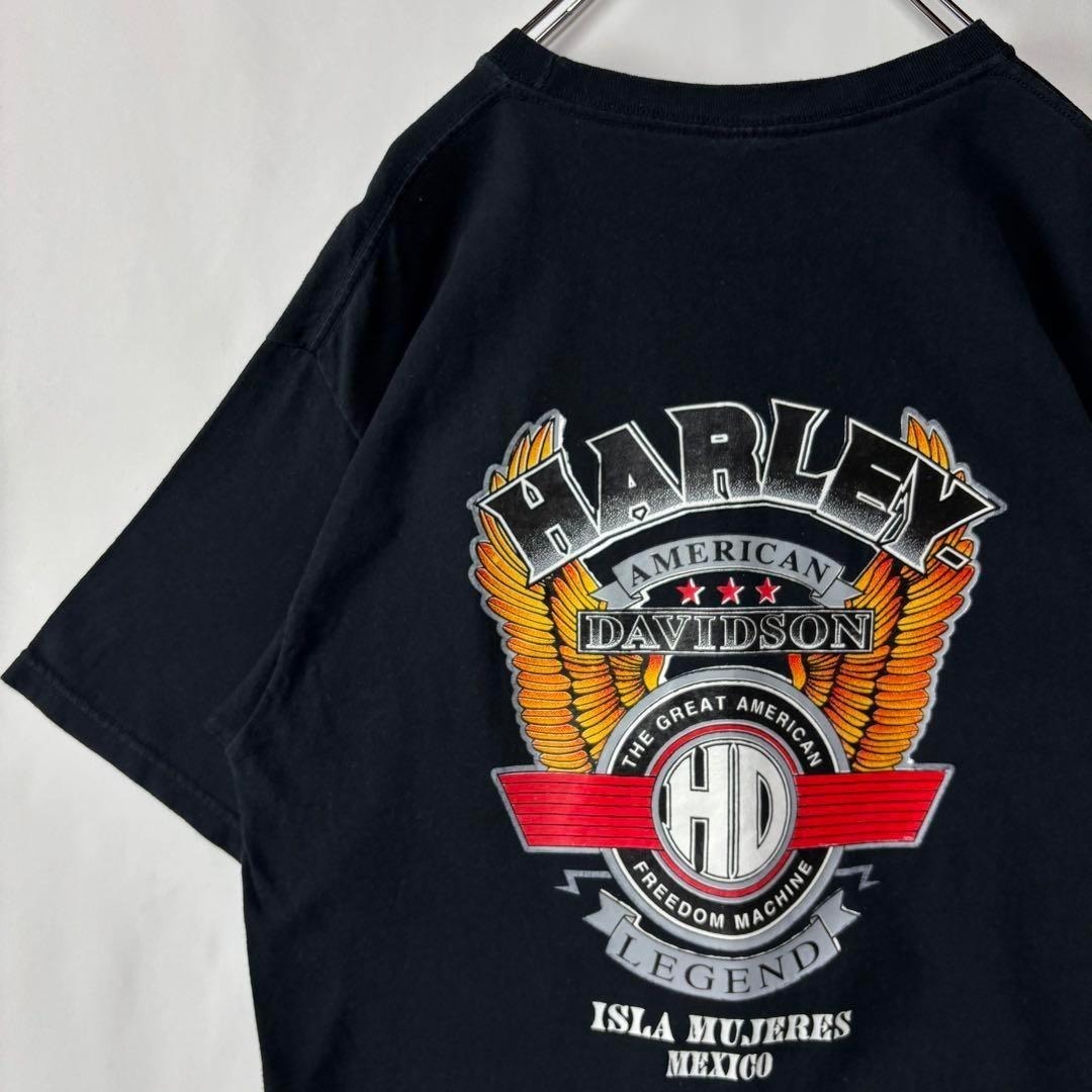 ハーレーダビッドソン Tシャツ ビッグプリント Lサイズ 古着 ブラック拍卖