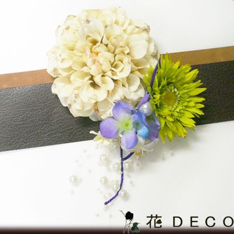 髪飾り 花 ラメダリアbeとガーベラ ベージュ 結婚式 振袖 卒業式 袴 浴衣(2)拍卖