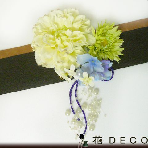 髪飾り 花 ラメダリアcwとガーベラ クリーム 成人式 振袖 結婚式 卒業式 袴 浴衣 着物 アートフラワー(2)拍卖