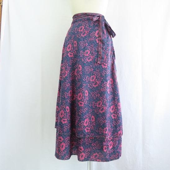 〓 新品 〓 巻きスカート 〓 ラップスカート エスニック アジアン 2枚重ね サリー生地 レンガ 民族衣装 おしゃれ 〓A078拍卖