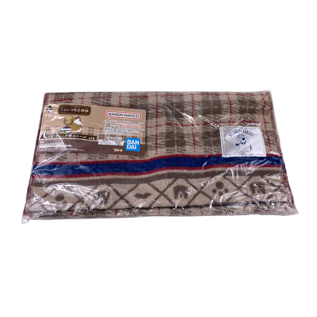 一番くじ 夏目友人帳 ニャンコ先生探偵 チェック柄ストール cc490拍卖