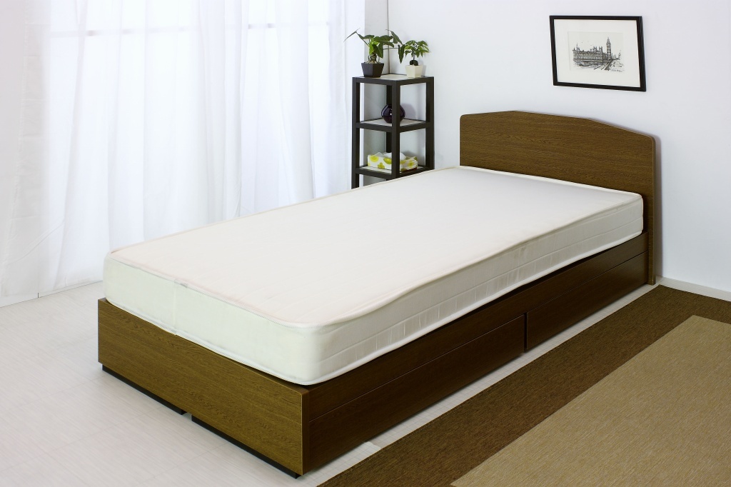 本数限定の在庫処分品 シンプルデザインベッド シングルサイズ ポケットコイルマットレス付き拍卖
