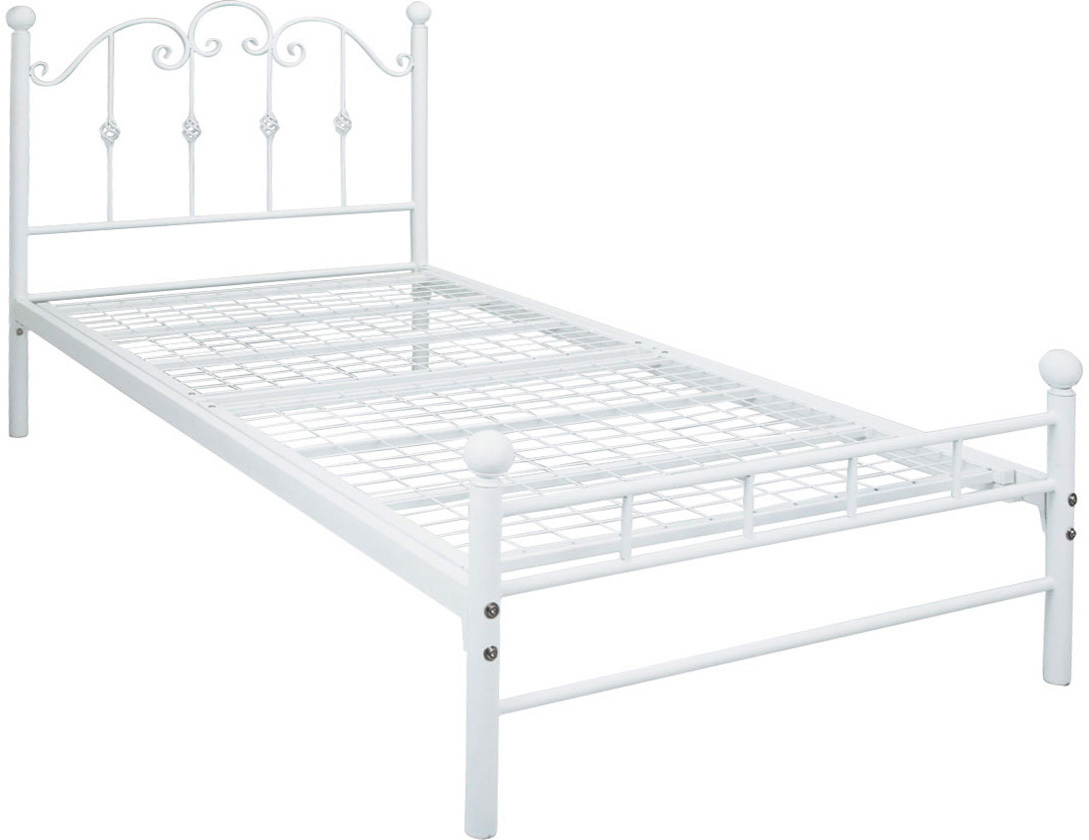 ベッド シングル フレームのみ パイプベッド アイアンベッド ホワイト色拍卖