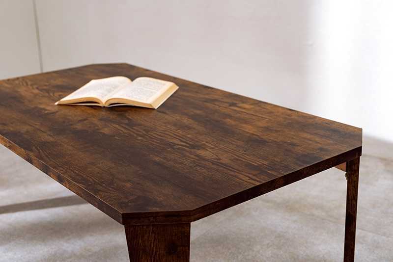 折りたたみテーブル ローテーブル ブラウン色 幅90cm 奥行50cm拍卖