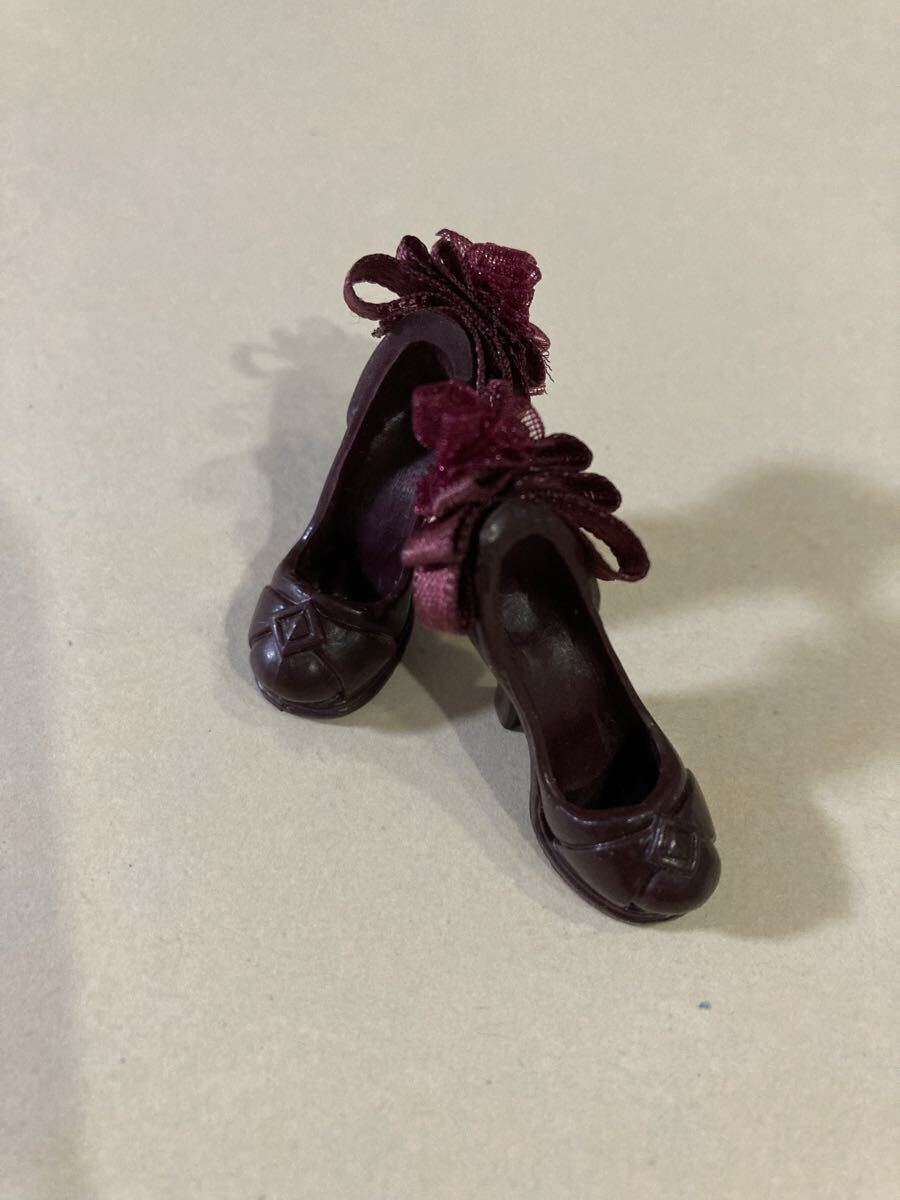 即決あり momoko プーリップ ブライス リカちゃん ジェニー 1/6 1/3ドール用 靴 パンプス バーガンディ ワインレッド拍卖