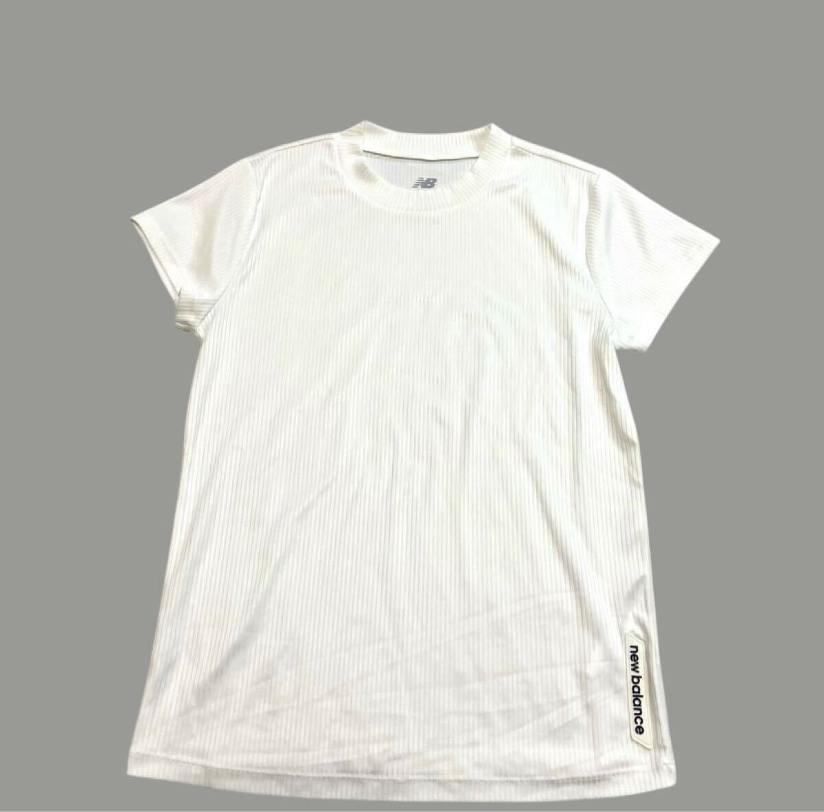 【送料無料】new balance ニューバランス Tシャツ 白 ホワイト 半袖Tシャツ トップス リブ編み メンズレディースL M拍卖