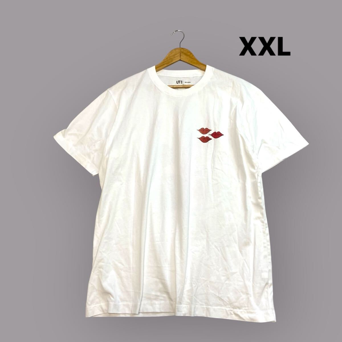 【送料無料】UNIQLOユニクロ カウズ + ウォーホル UT 半袖Tシャツ トップス ワンポイント 白 ホワイト レディースメンズ 大きいサイズXXL拍卖