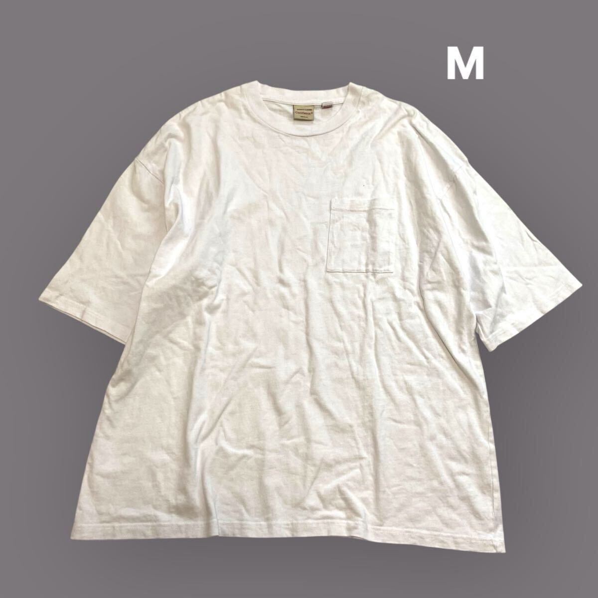 【送料無料】Good wear グッドウェア SUPER BIGシルエット ポケットTシャツ レディースメンズM ホワイト 白 半袖Tシャツ 無地拍卖