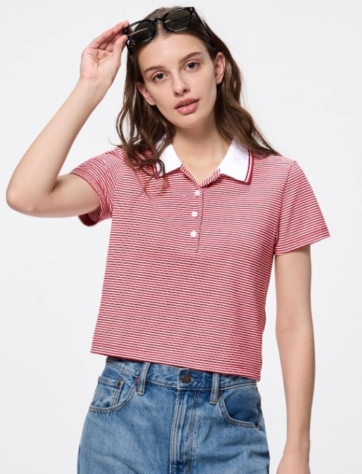 新品 GU 完売 ラインボーダーポロシャツ XL 半袖 ユニクロ拍卖