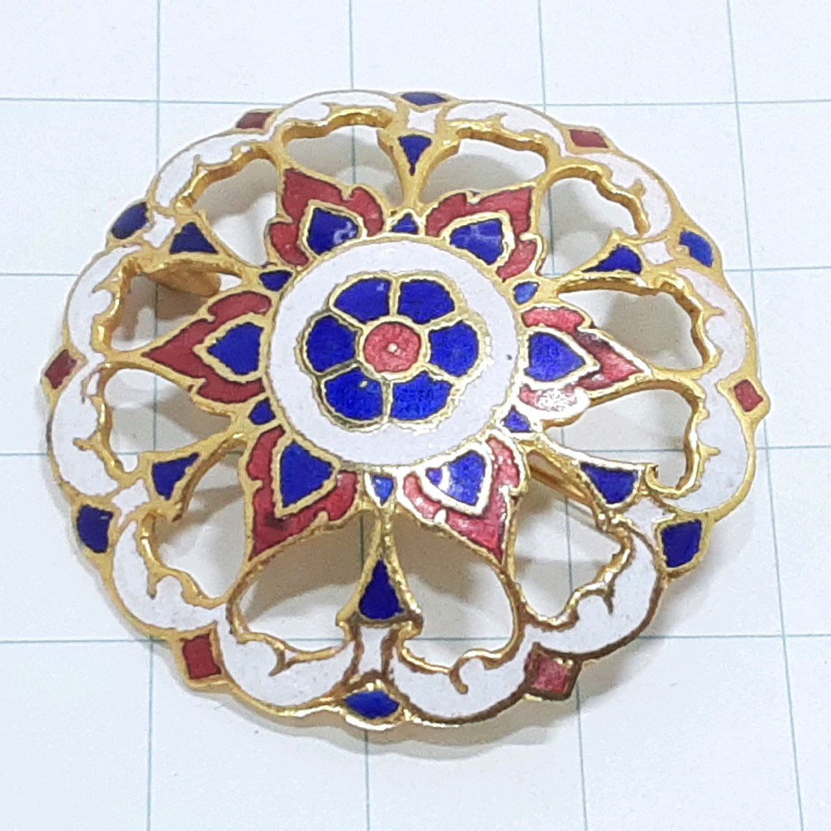 送料無料)ビンテージ☆タイ製 七宝焼き☆アンティーク ブローチ A31610拍卖
