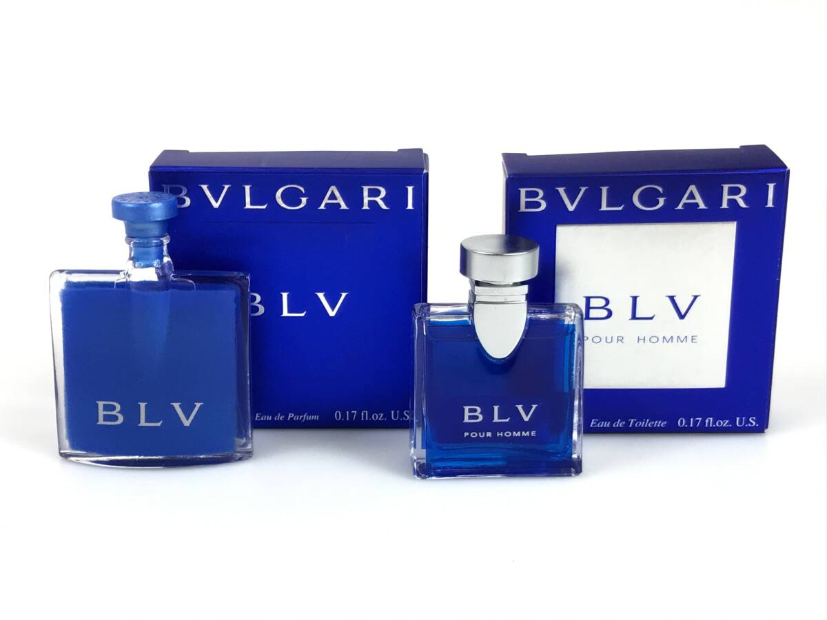 満量 ブルガリ BVLGARI BLV ブルー オードパルファム/プールオム オードトワレ 5ml×2 ミニ香水 YMK-952拍卖