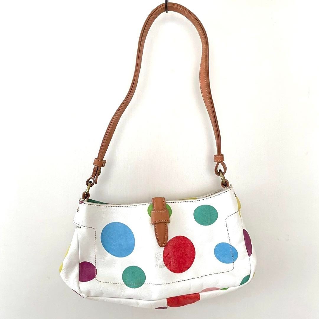 イルビゾンテ ☆ 水玉 レザー 2way ミニ ショルダーバッグ ドット 伊製拍卖