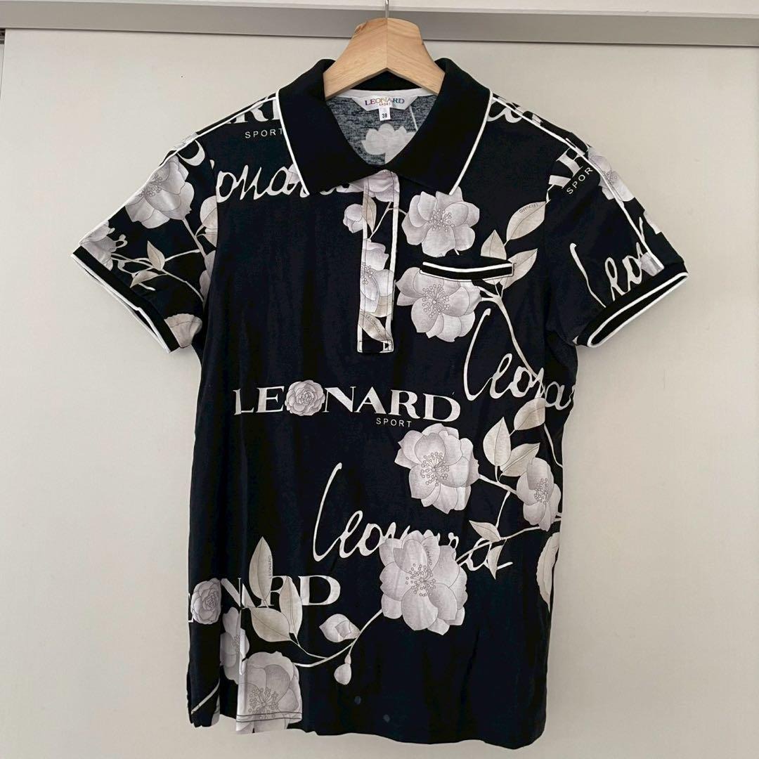LEONARD レオナール 半袖シャツ 花柄 ポロシャツ ロゴ拍卖