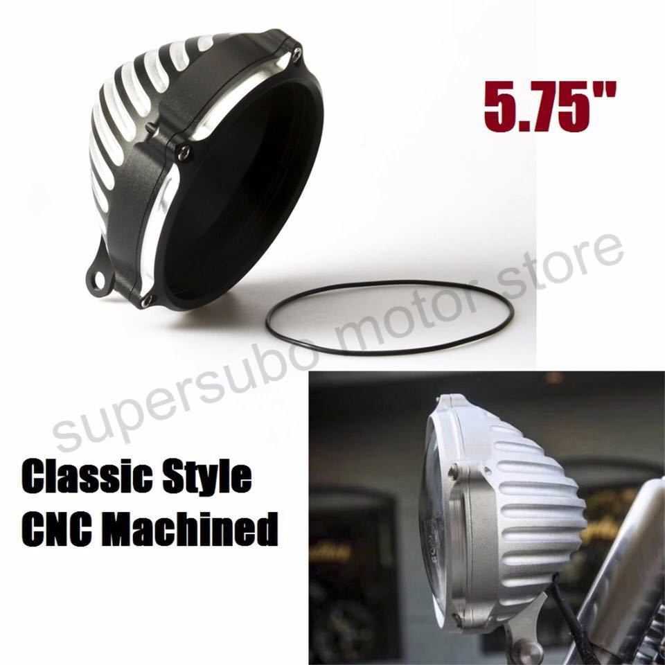 5.75インチ CNC アルミ ヘッドライトカバー ベゼル ケース ディープカット ハーレー スポーツスター ダイナ xl fxd 48 アイアン xl1200n拍卖