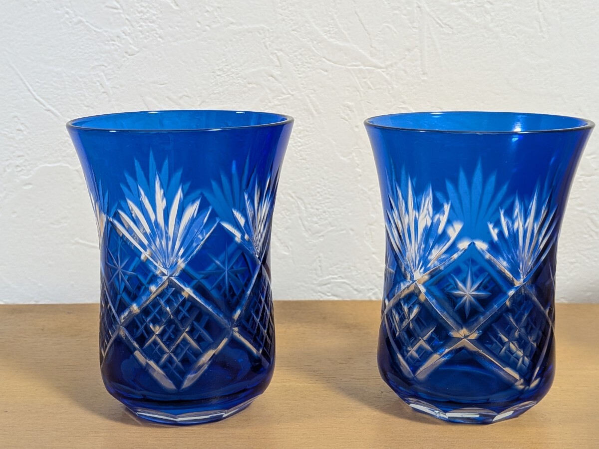 切子 ペアグラス 手作りガラスコップ★ 切子ガラス 江戸切子拍卖