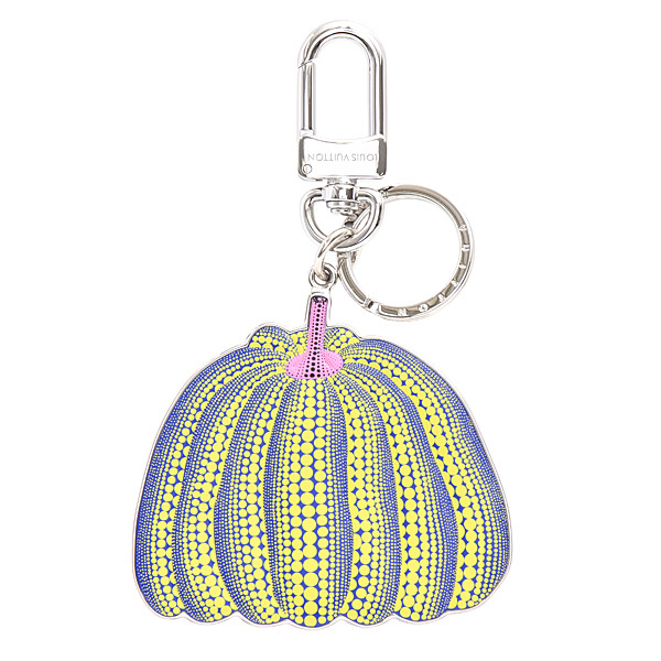 ルイヴィトン キーホルダー レディース LV×YK ポルトクレ パンプキン キーリング イエロー×ブルー Louis Vuitton M01103 未使用展示品拍卖