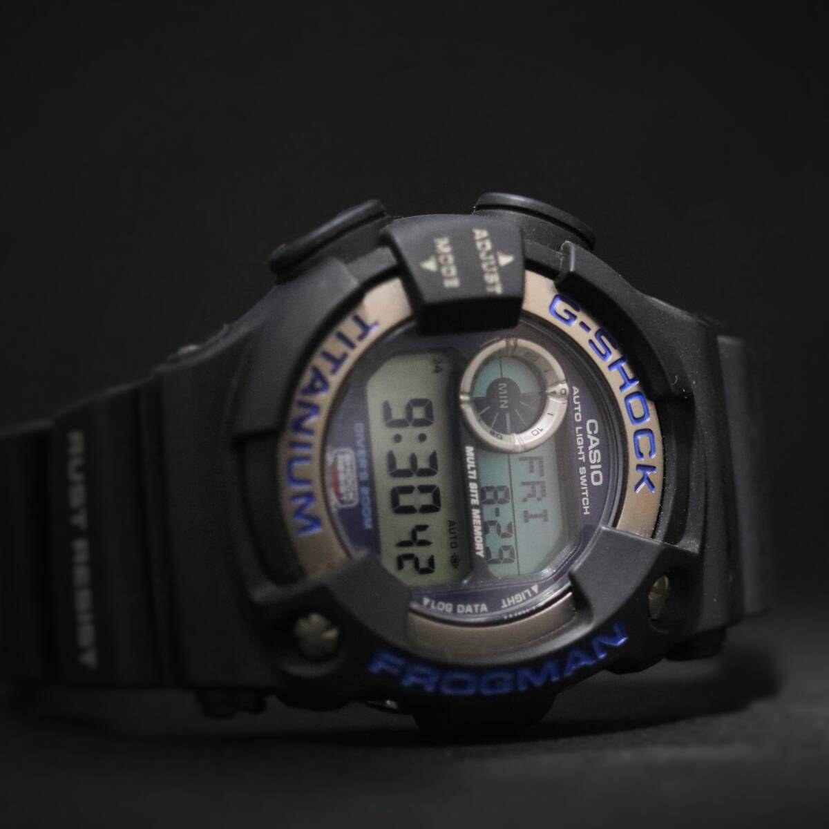 フロッグマン『1円スタート』稼働有 CASIO カシオ G-shock Gショック 3代目 小型 FROGMAN DW-9900 スクリューバック TITAINIUM ジャンク扱拍卖