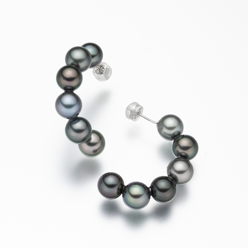 黒蝶パールピアス 8.0-8.4mm 真珠 パール 冠婚葬祭 ギフト拍卖