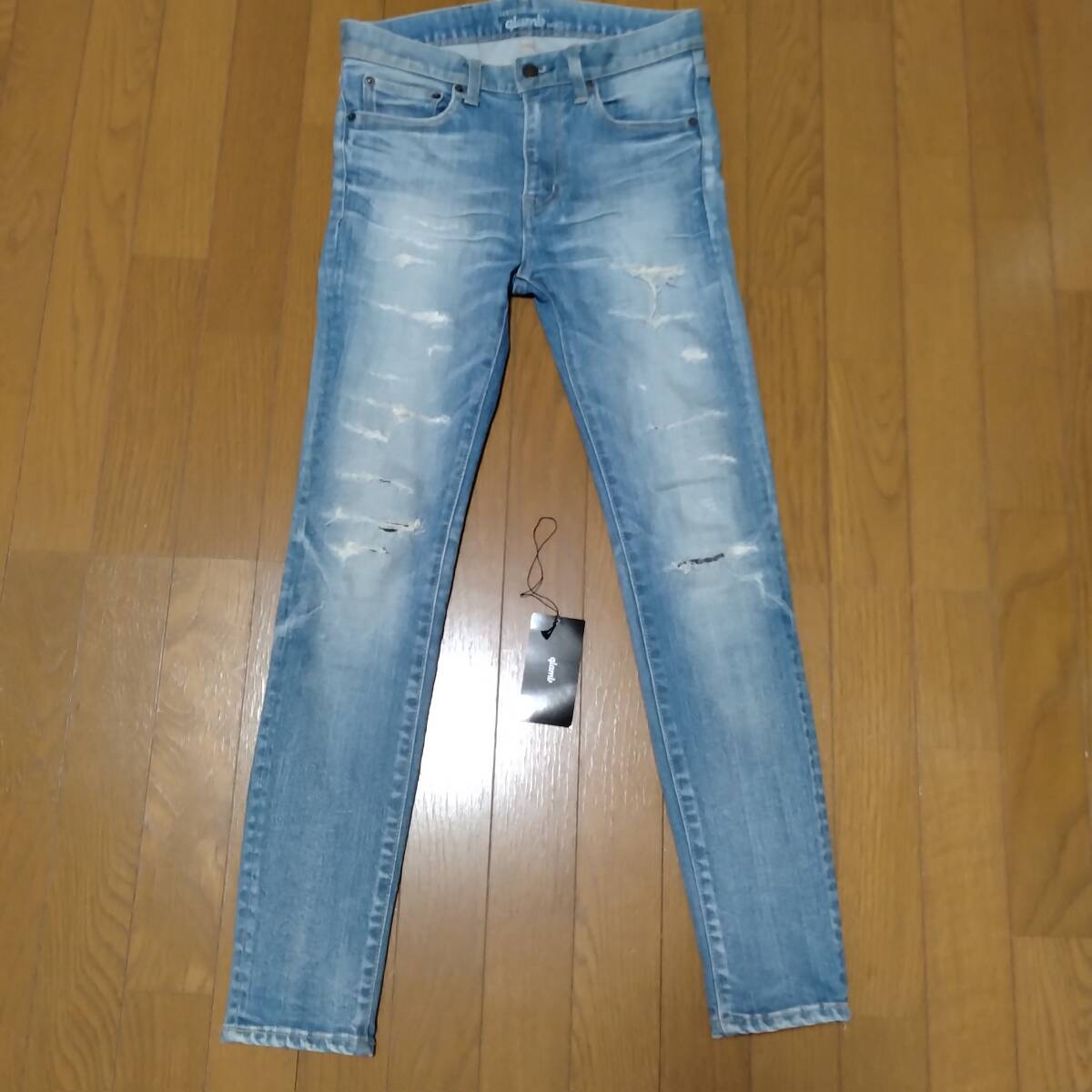 glamb グラム ¥33000+税 タラリススキニー デニムパンツ デニム ライトインディゴ 0 メンズ拍卖