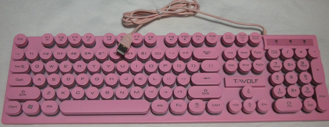 キーボード ピンク USB LED windows拍卖
