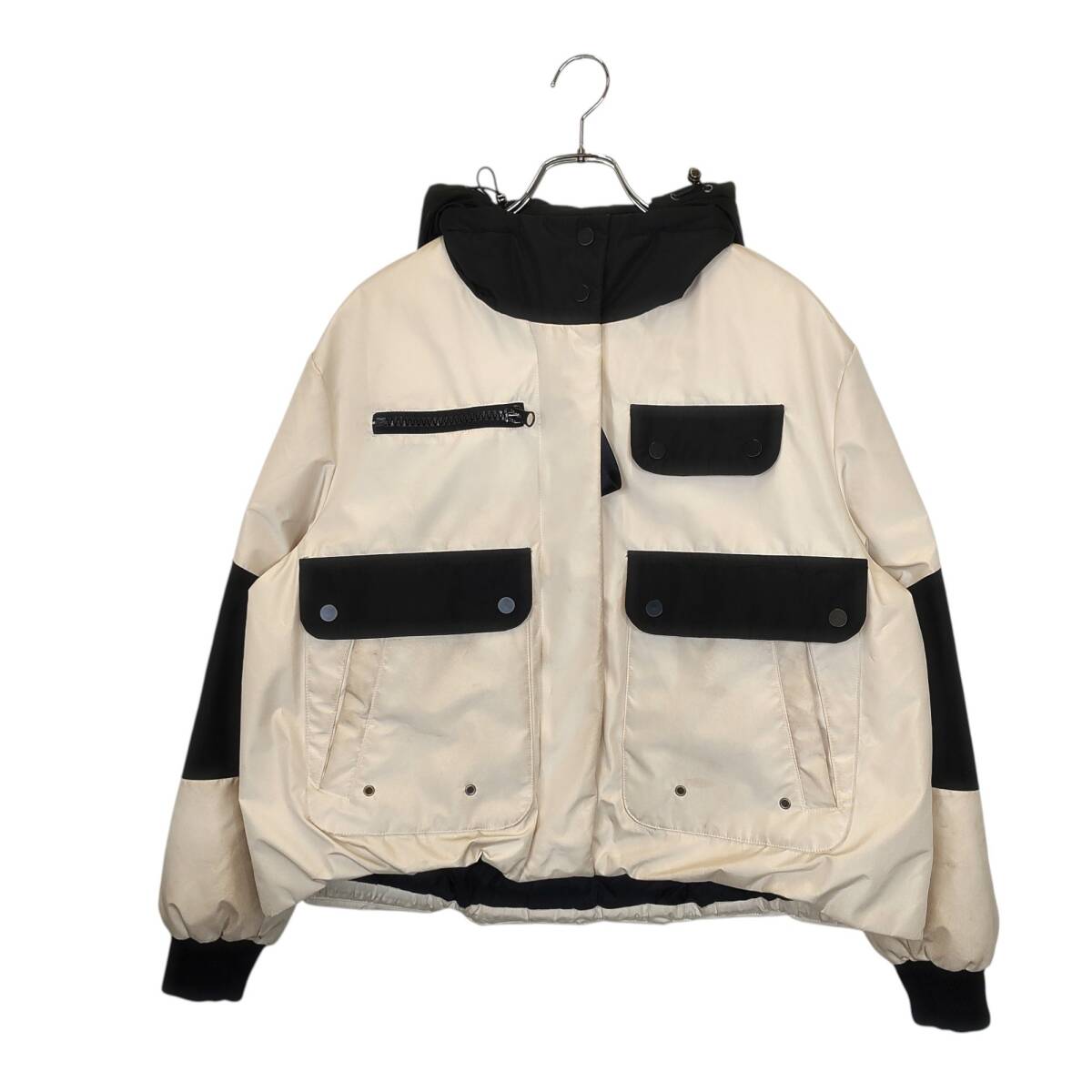 MONTEREGGI POINT モンテレッジ ポイント フード ダウン ジャケット XX7936 42 ベージュ/ブラック拍卖