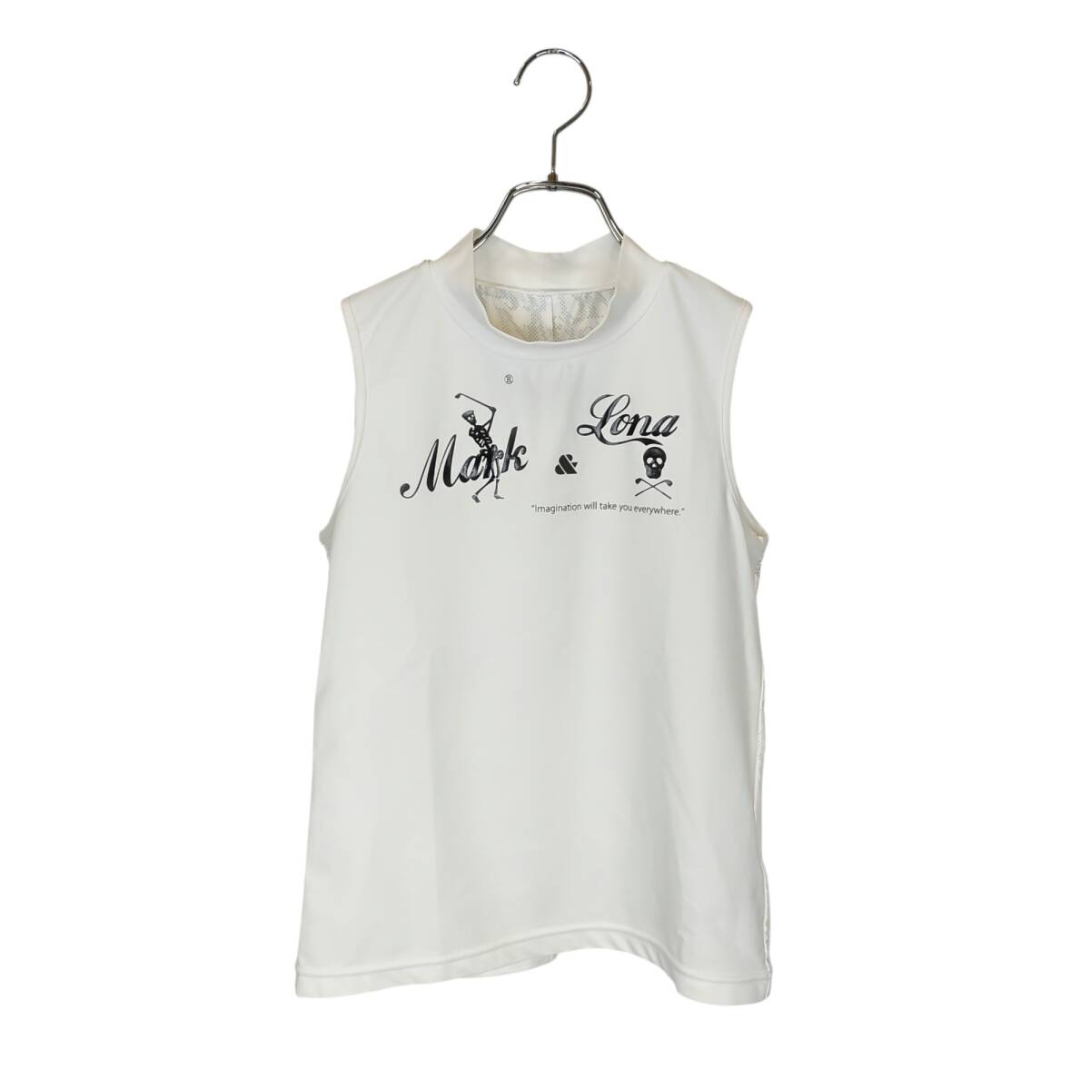 MARK&LONA マークアンドロナ ゴルフ 22SS モックネック ノースリーブ シャツ MLW-2B-AA02 36 ホワイト レディース拍卖