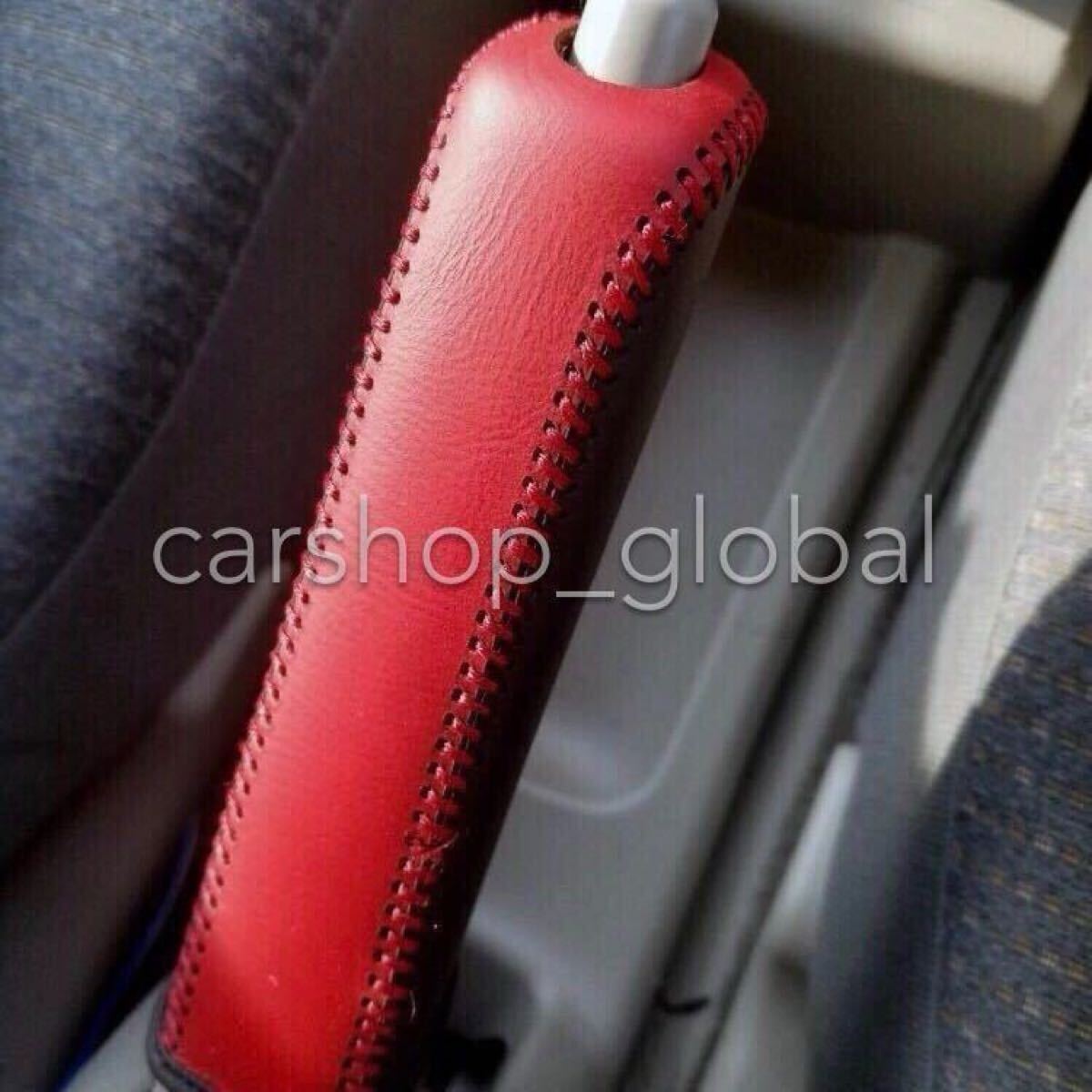 スズキ エブリィ対応 本革 サイドブレーキカバー 全3色有 レッド×ブラック/ブラック×レッドステッチ/ ブラック DA64V 軽トラック拍卖