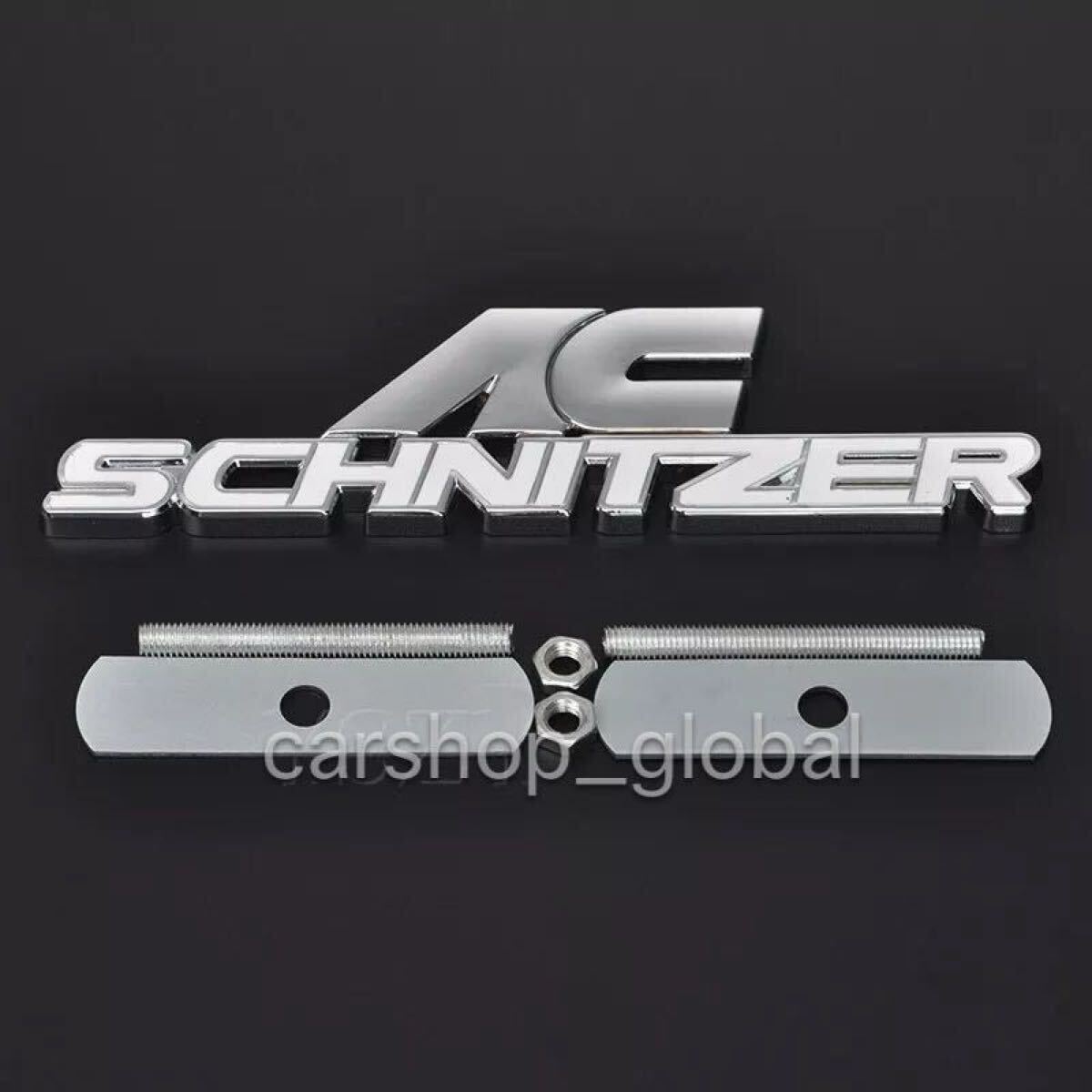BMW AC SCHNITZER ロゴ キドニーグリル エンブレム バッジ ホワイト フロントグリル 1/2/3/4/5/6/7/X/Z4シリーズ等拍卖