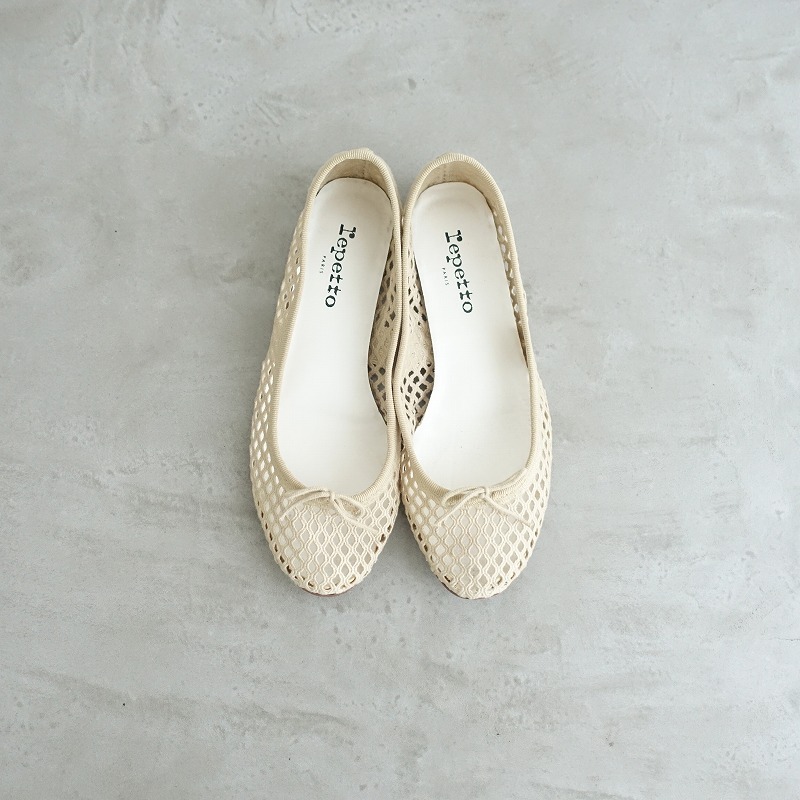 レペット repetto *Cendrillon メッシュバレエシューズ 36.5/23*ベージュフラットパンプス0725(sh10-2507-75)【01H52】拍卖