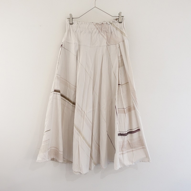 【定価2.5万】タマキニイメ tamaki niime *ふれふれ コットンフレアスカート*F綿アイボリー系ゴム玉木新雌(sk25-2507-519)【41H52】拍卖