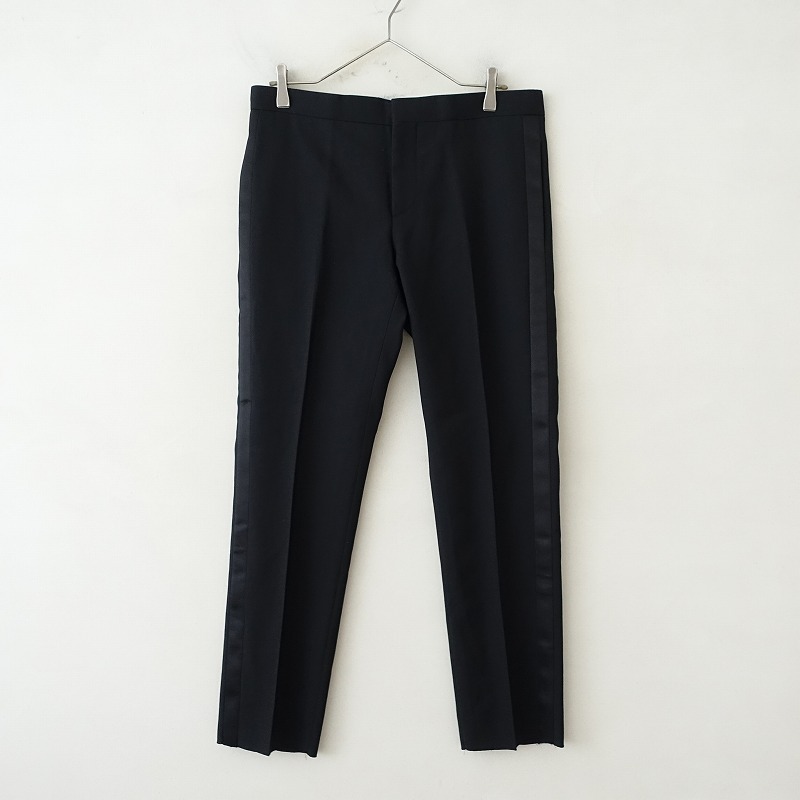 【メンズ】サンローラン SAINT LAURENT *エディ期 スモーキングスラックスパンツ*46ストレート毛ブラック黒(4-2507-61)【52H52】拍卖