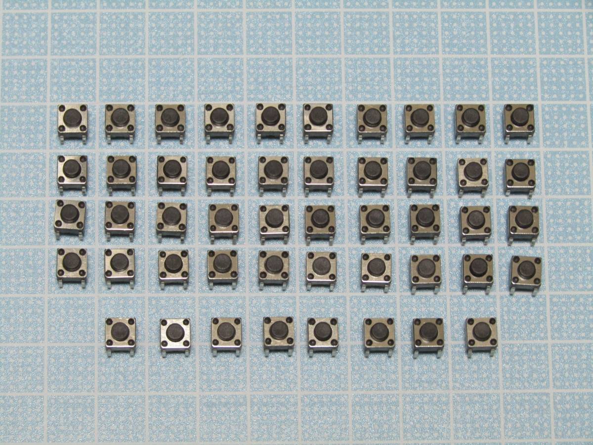 タクトスイッチ4P 6mm角x高さ5mm(6x6x5mm) 40個+事前保証8個を付けて 1セット48個 管理-⑤X4 送料込み/ネコポス拍卖