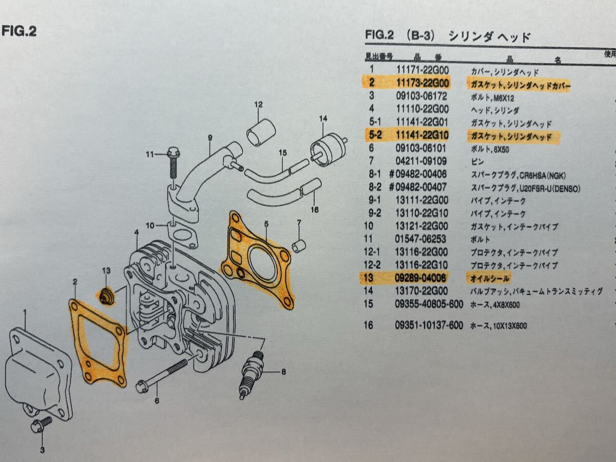 【オマケ付】【絶版貴重品】●SUZUKI スズキ チョイノリ 新品 シリンダーヘッド用 ガスケット&オイルシール 3点セット choinori ●拍卖