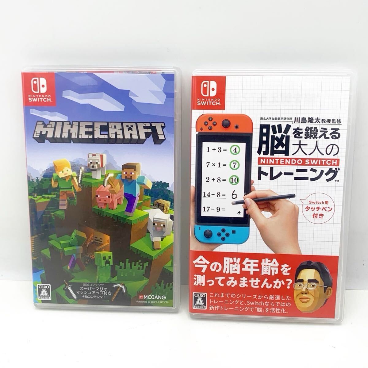 Nintendo Switch ソフト MINECLAFT マインクラフト おまけソフトあり 脳トレ2枚セット 任天堂 【EG4100】拍卖