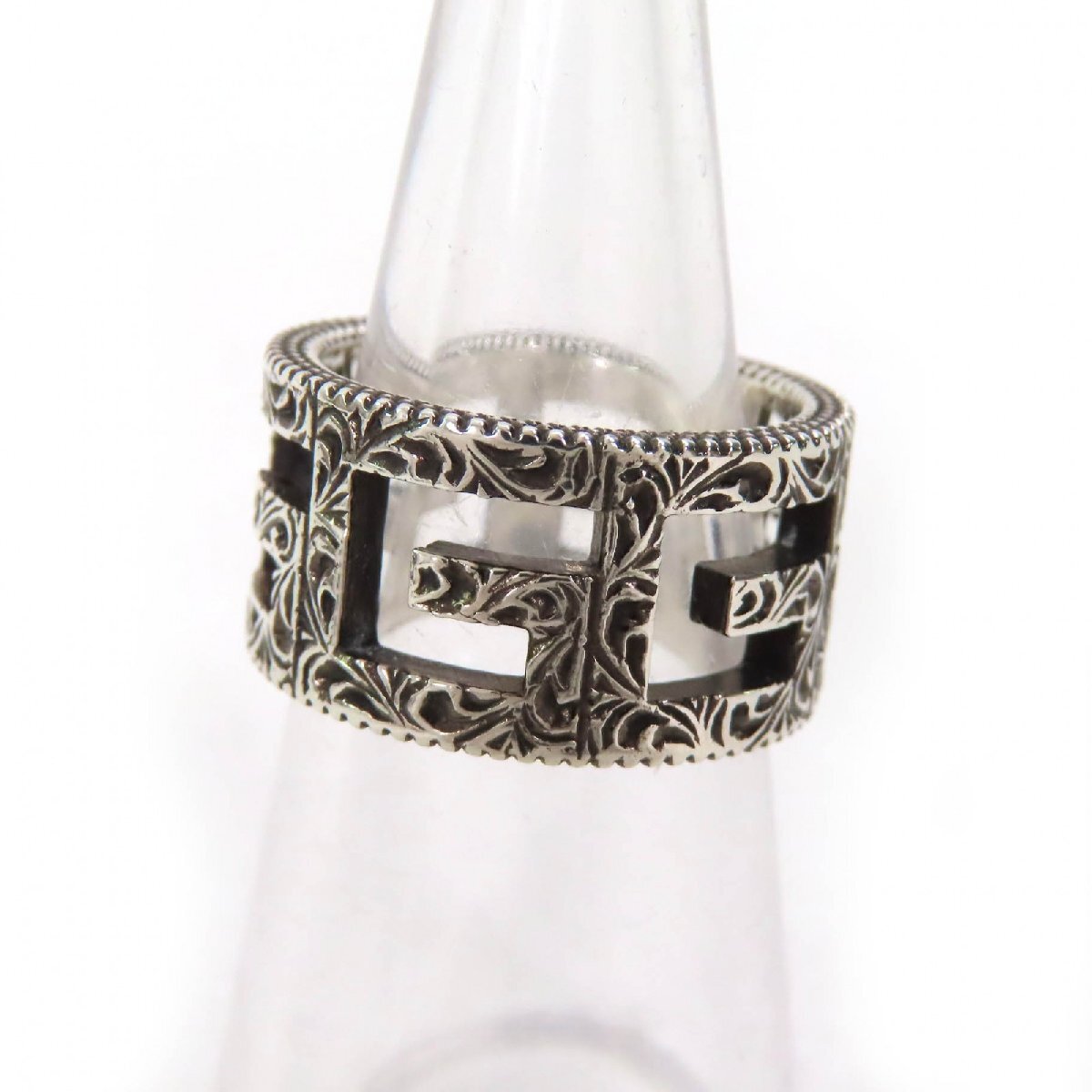 極美品△GUCCI グッチ アラベスク AG925 スクエアG リング 指輪 シルバー 11 日本サイズ約10号相当 箱・保存袋付き イタリア製 重量7.8g拍卖