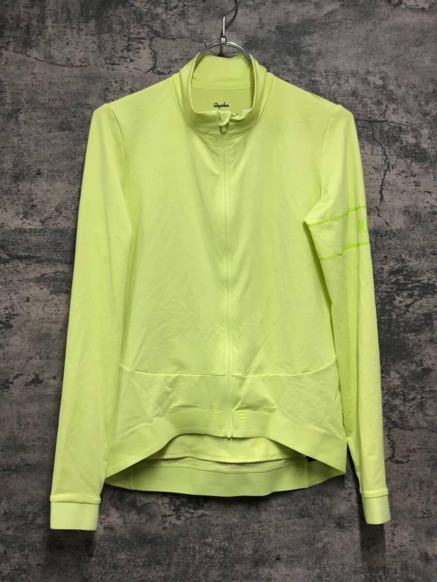 JF368 ラファ Rapha PRO TEAM LONG SLEEVE THERMAL JERSEY 長袖 サイクルジャージ 黄 M拍卖