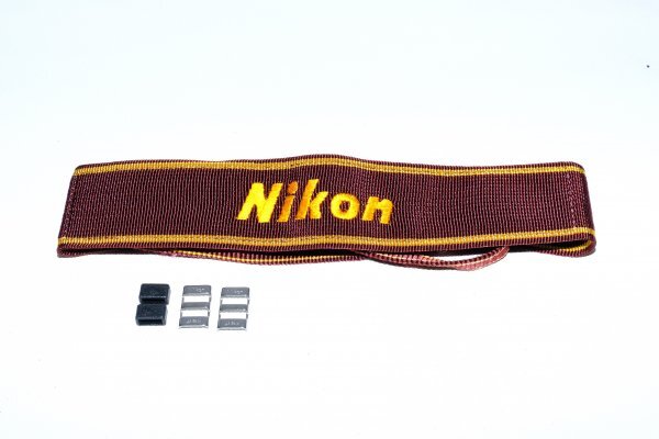かなりきれいです!!【Nikon】カメラストラップ*エンジ/黄色*中古・保管品拍卖